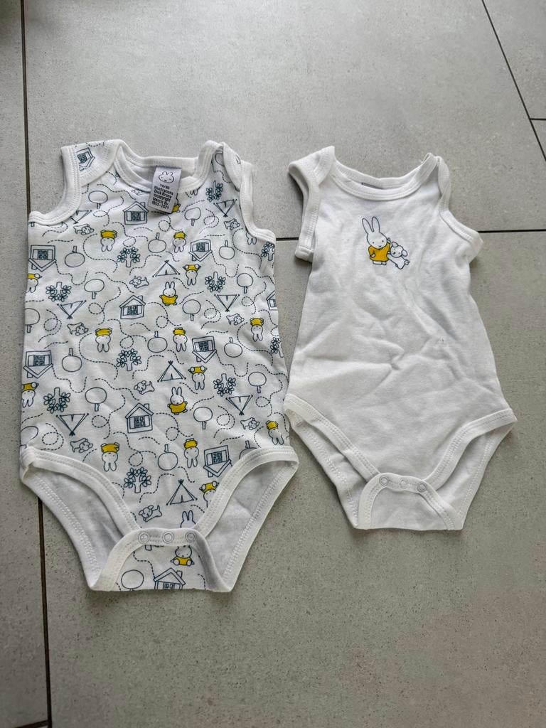 2x Nijntje Rompertjes Mouwloos Maat 74/80, Ophalen of Verzenden, Gebruikt, Jongetje of Meisje, Nacht- of Onderkleding