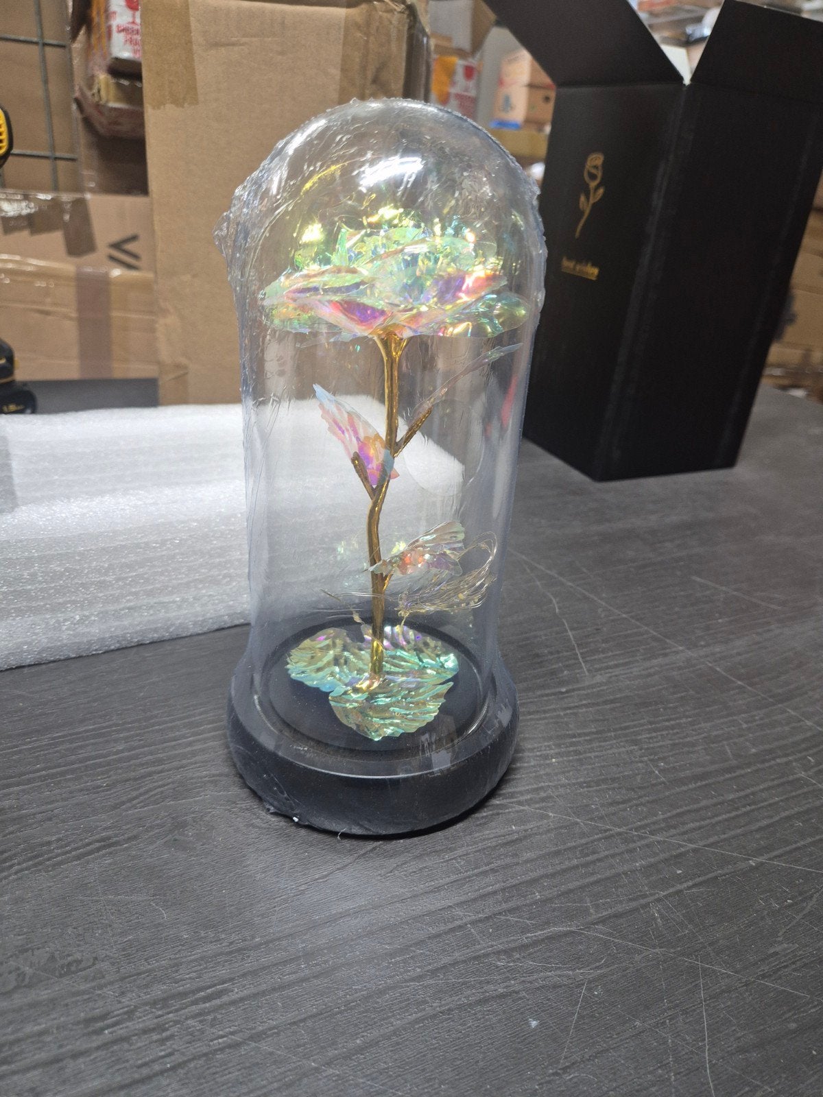 verlichte roos in stolp, Huis en Inrichting, Woonaccessoires | Stolpen, Ophalen of Verzenden, Nieuw
