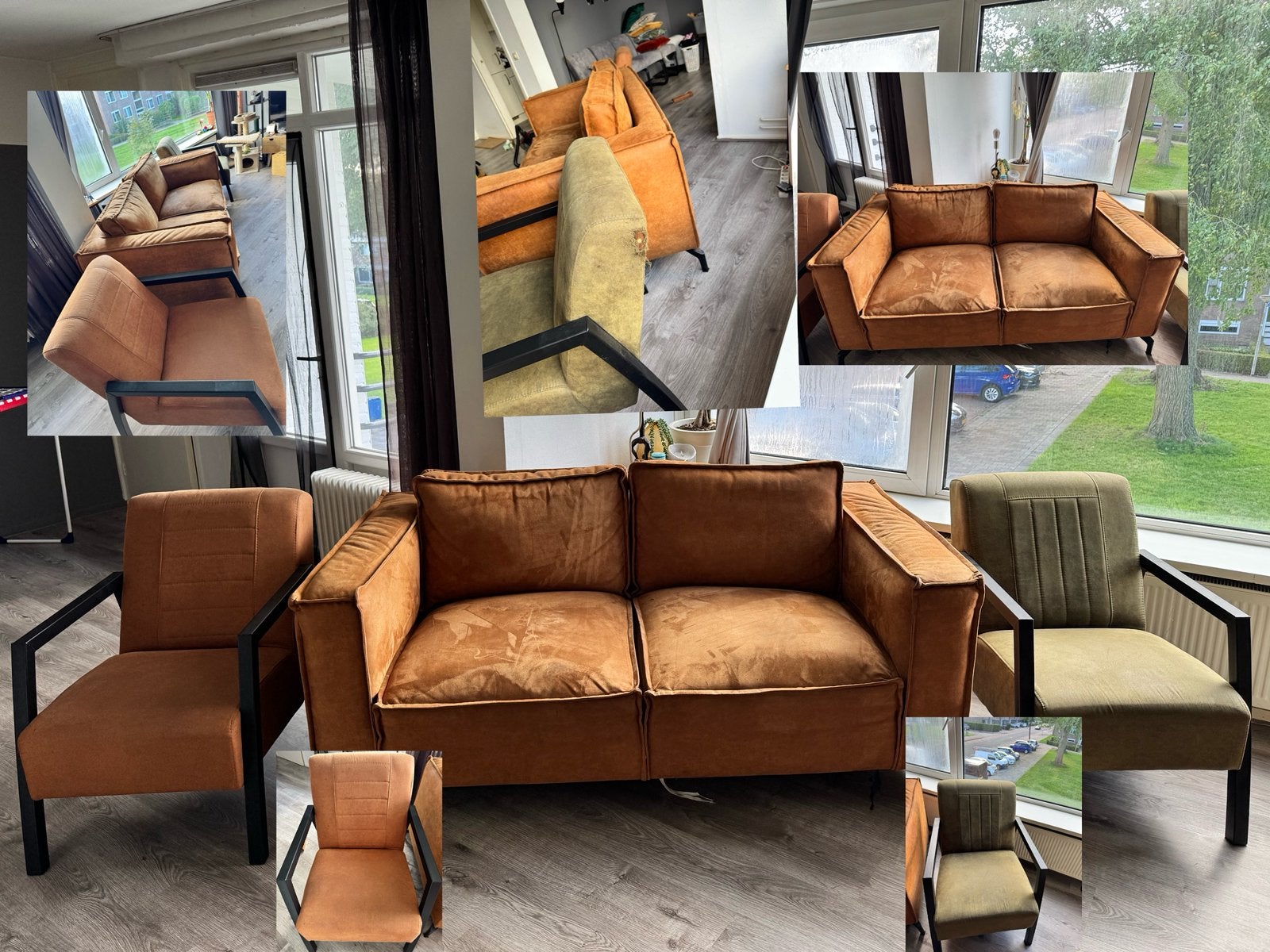 Bank  180 euro, Ophalen, Gebruikt, Leer