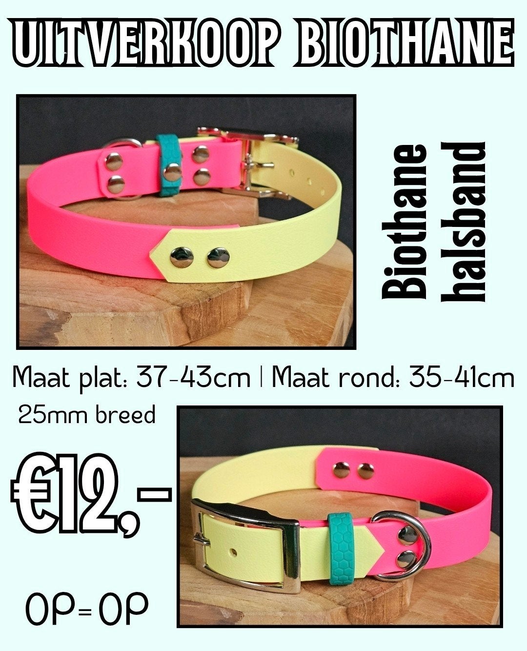 Nieuwe Biothane halsband | Hond | Handgemaakt, Verzenden, Handgemaakt, Nieuw