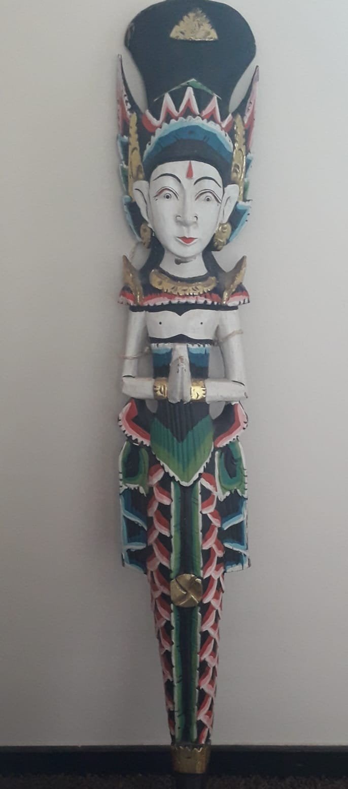 Houten Balinese Godin Wanddecoratie - Handgesneden, Ophalen, Handgemaakt, 50 - 100 cm, Wanddecoratie