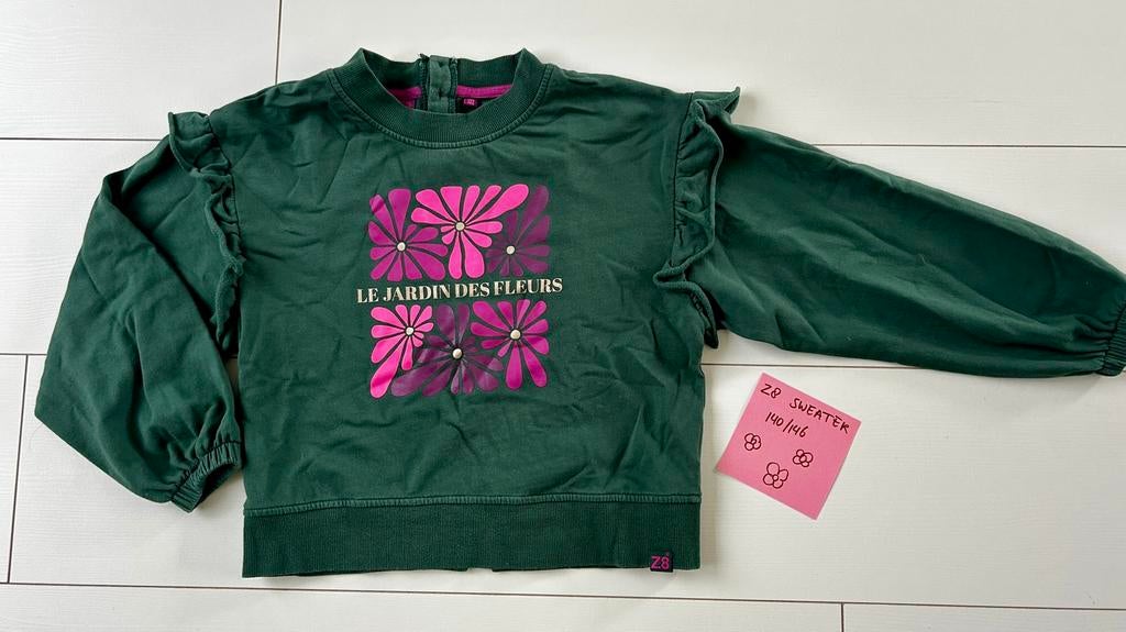 Z8 sweater bloemmaat 140/146, in echt donkerder/mooier, Ophalen of Verzenden, Zo goed als nieuw, Meisje, Trui of Vest
