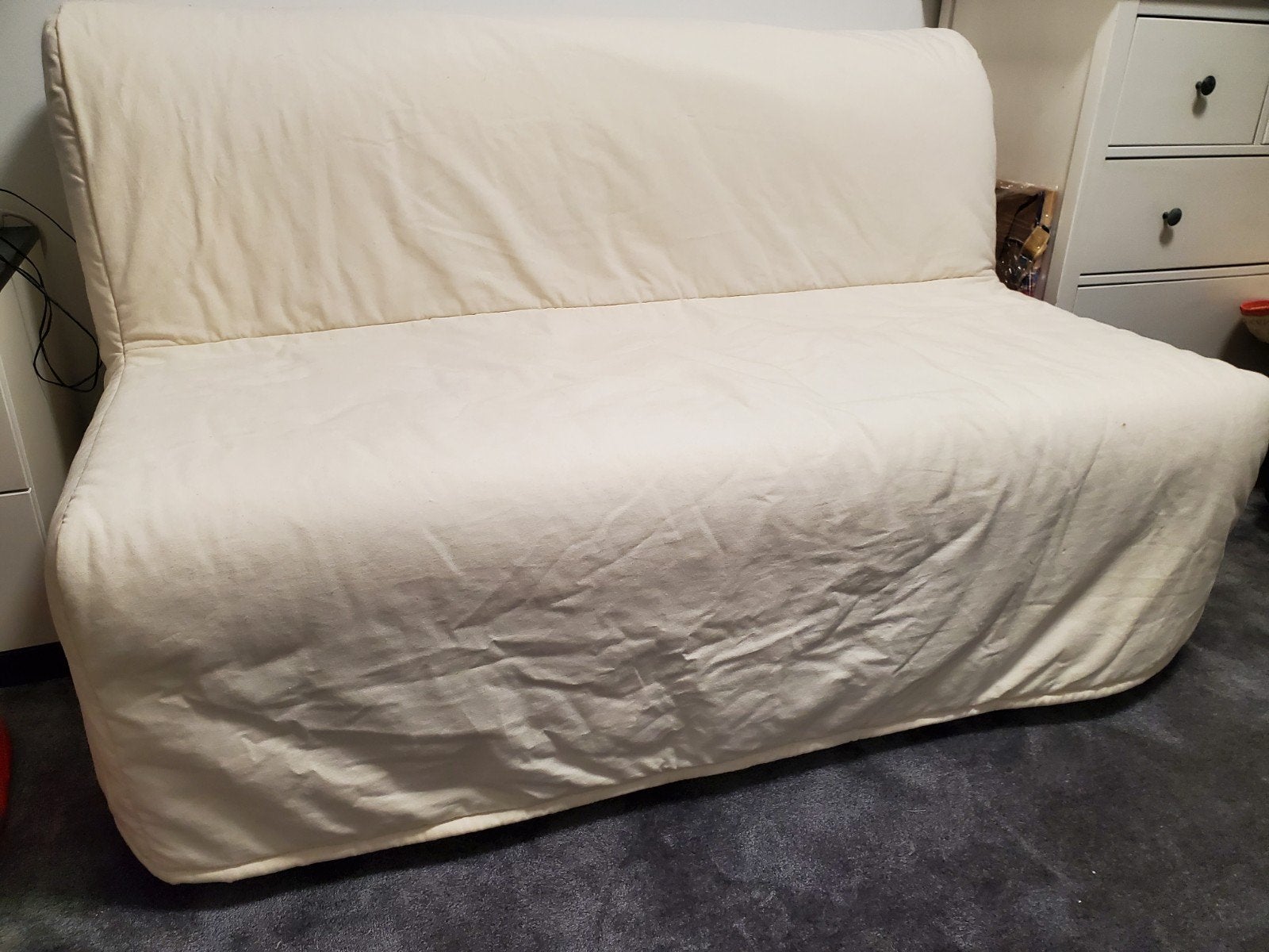 Ikea slaapbank 2 people lyksele havet, Huis en Inrichting, Ophalen, Zo goed als nieuw, Tweepersoons, 140 cm