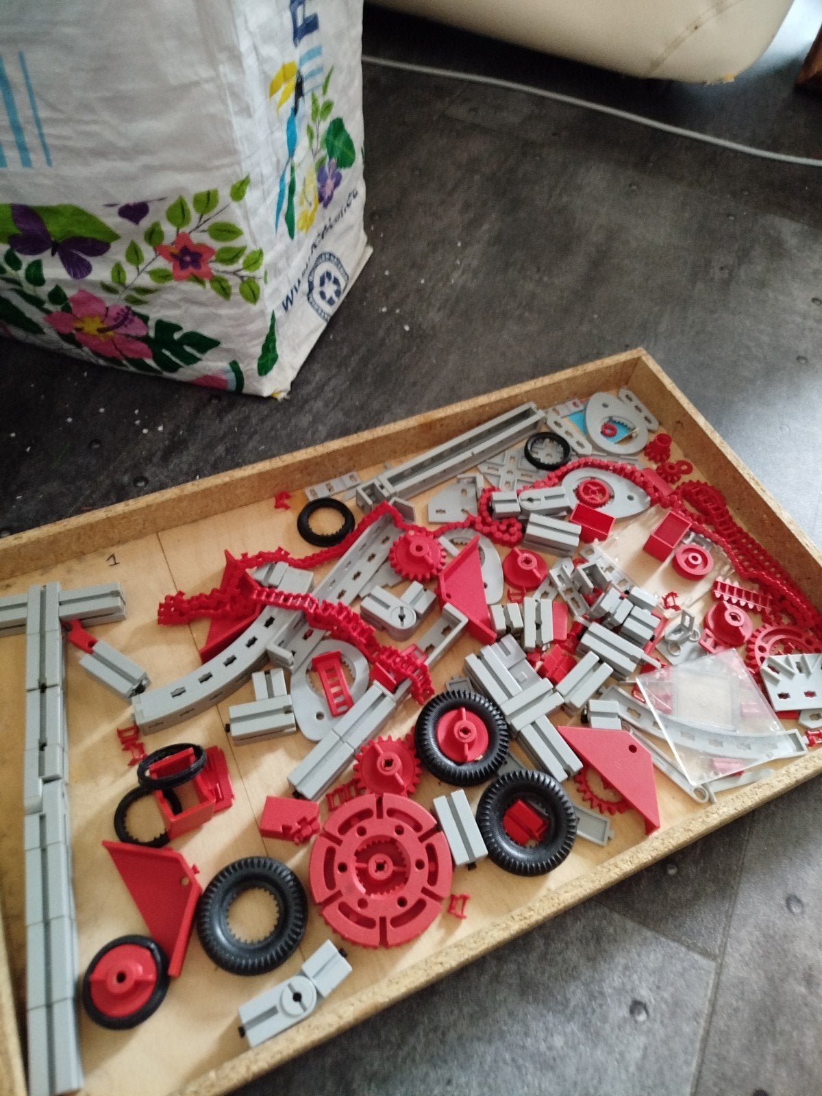 fishertechniek Constructie Speelgoed Set in Houten Kist, Ophalen of Verzenden, Overige merken