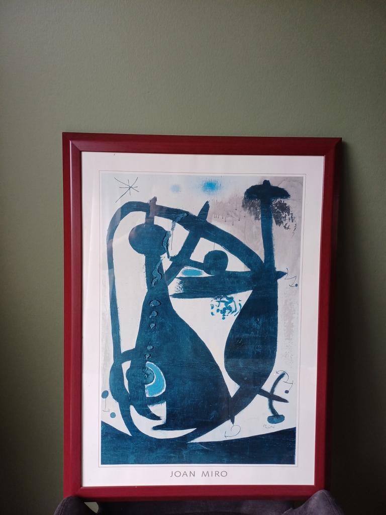 Joan Miró poster in mooie lijst - 77x57cm, Ophalen