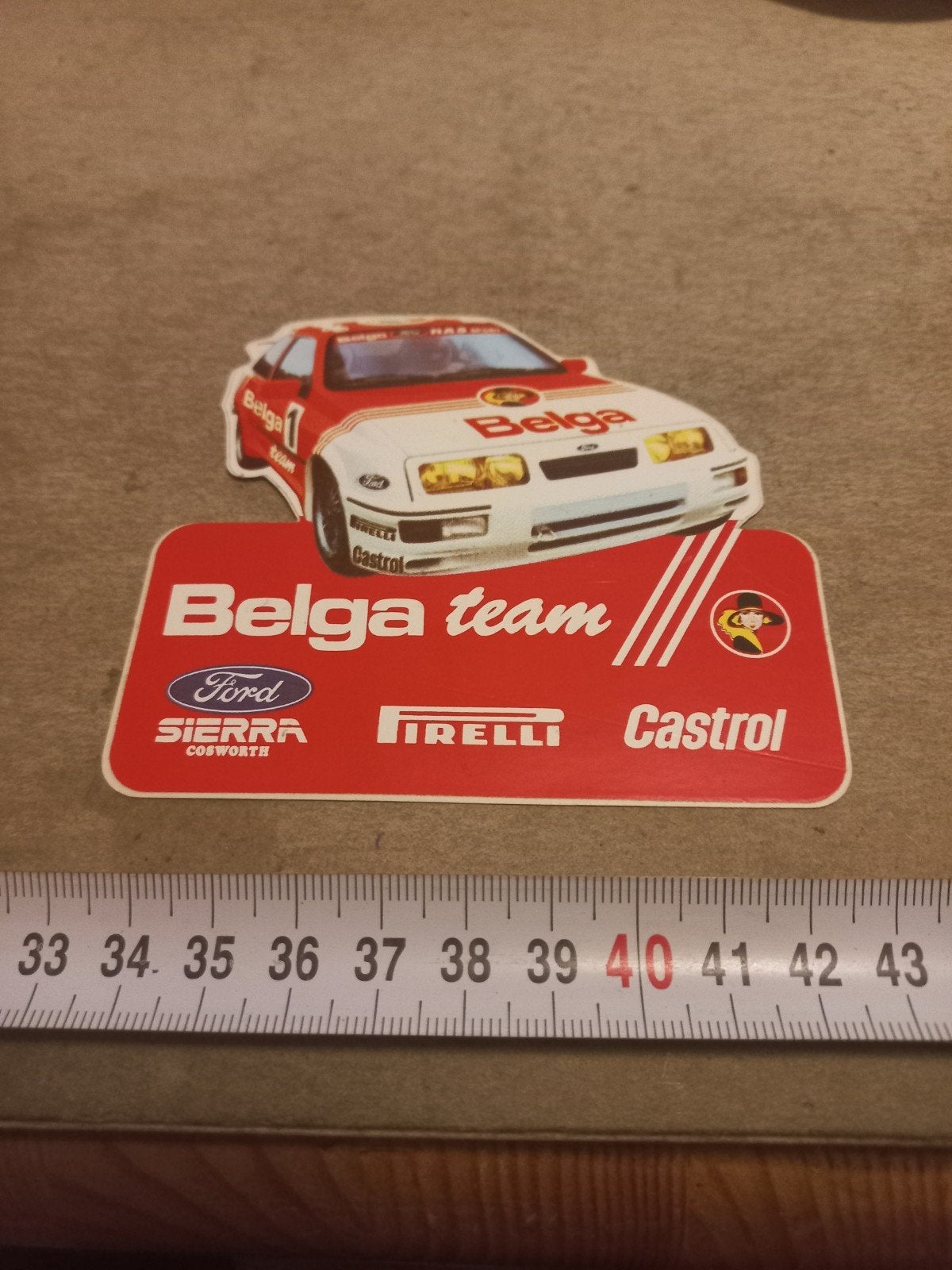 Belga Team Ford Sierra Cosworth Sticker, Ophalen of Verzenden, Zo goed als nieuw