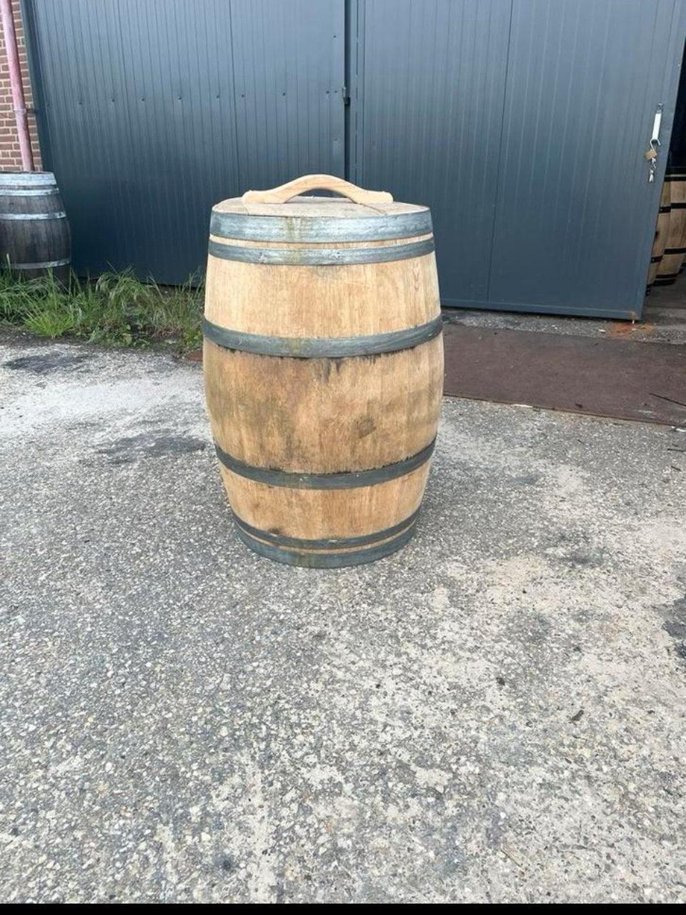 Houten regenton met los deksel, Tuin en Terras, Regentonnen, Ophalen, Nn, 150 liter of meer, Zo goed als nieuw