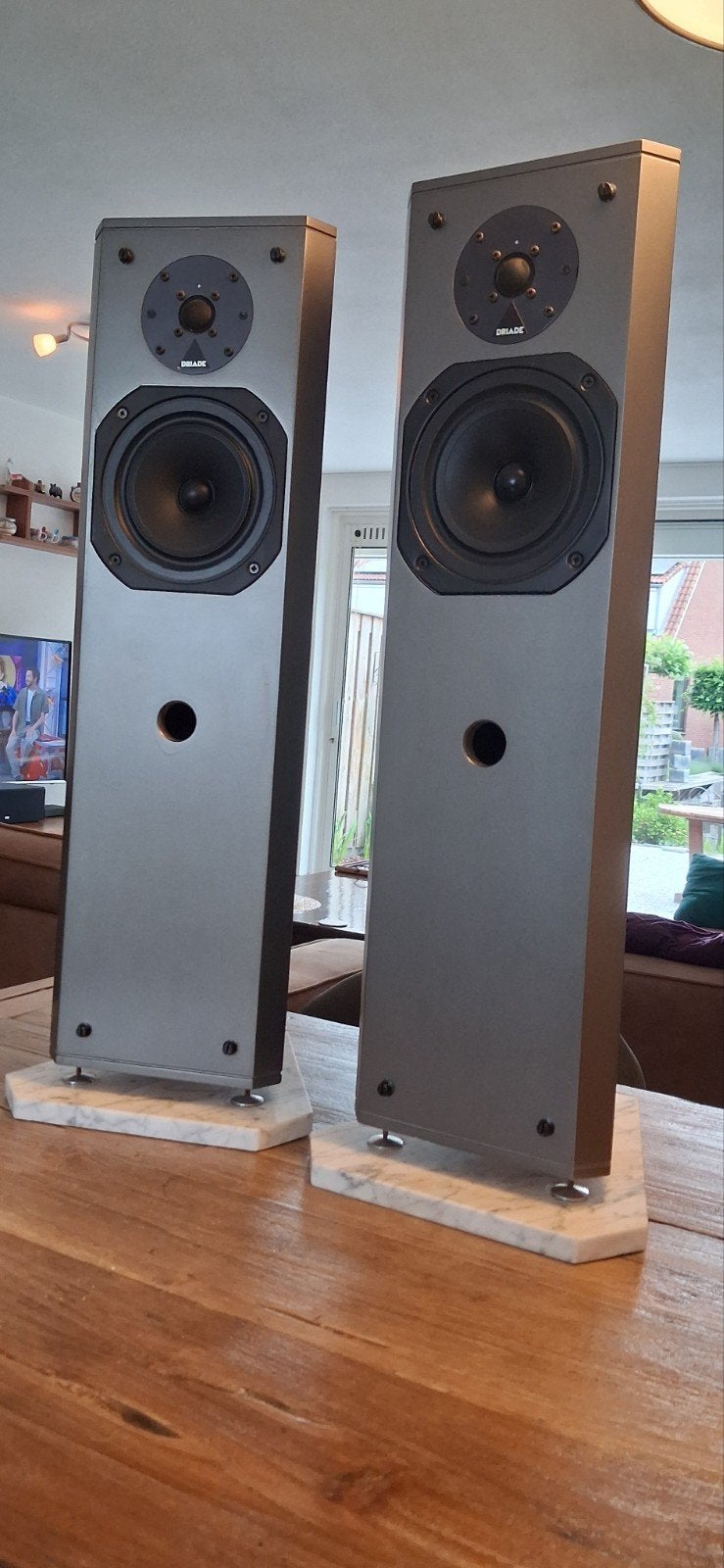 Driade model 7 luidsprekers, Audio, Tv en Foto, Luidsprekers, Zo goed als nieuw, Front, Rear of Stereo speakers, 120 watt of meer