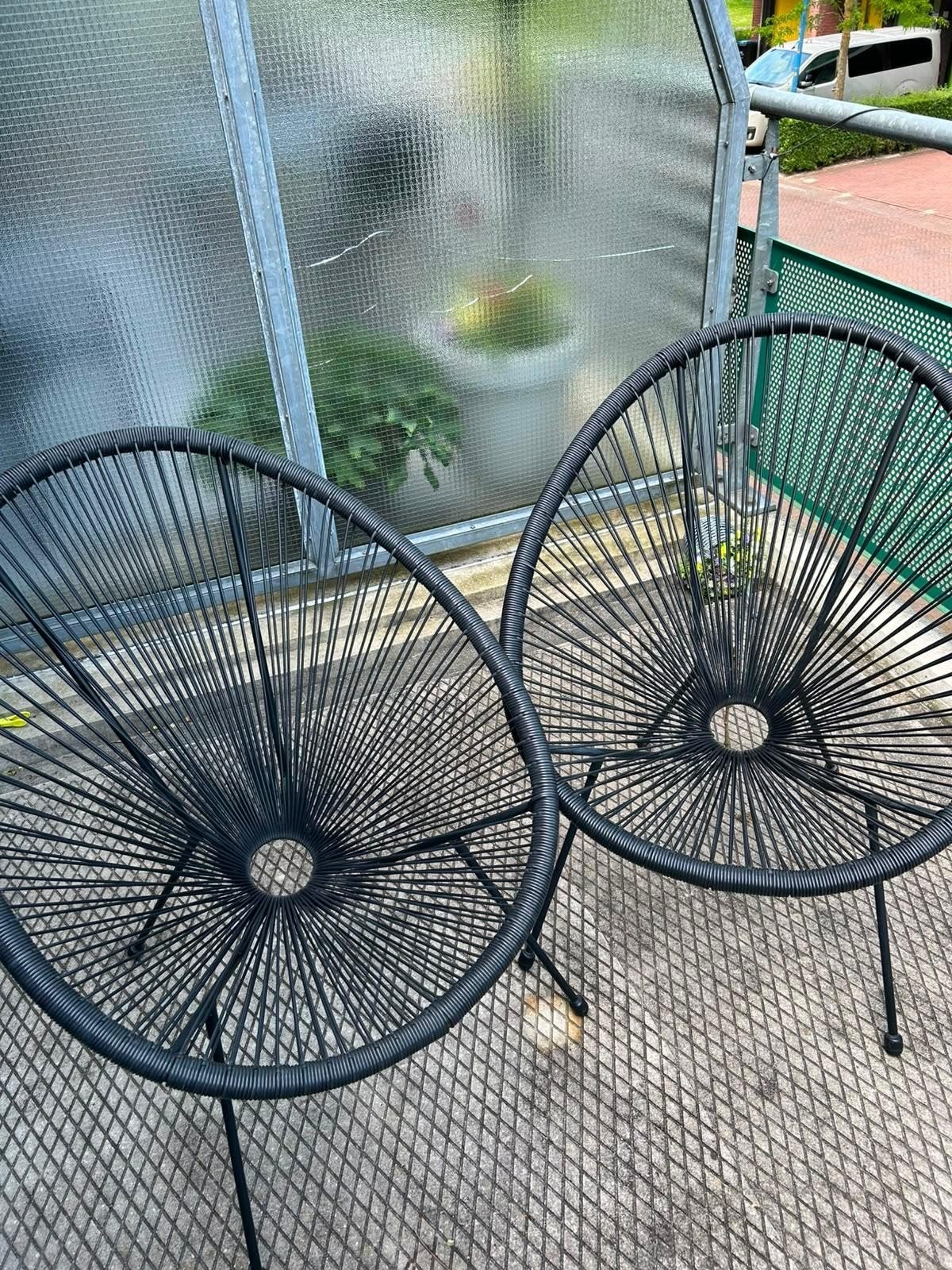 2 tuinstoelen zwart jysk, Ophalen of Verzenden, Zo goed als nieuw, Aluminium