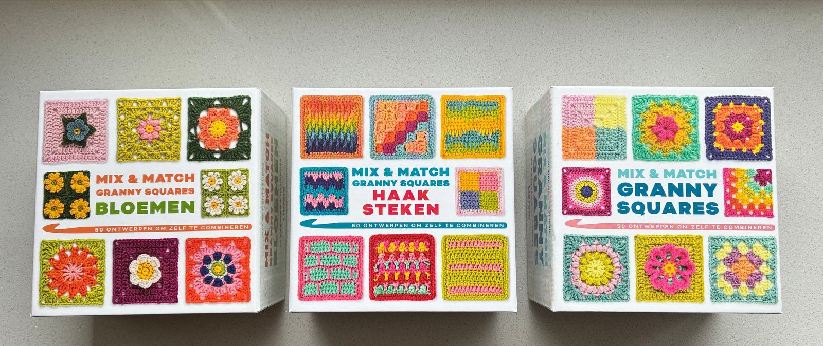 Mix & Match Granny Squares Boeken Set van 3, Ophalen of Verzenden, Nieuw, Haken, Patroon of Boek