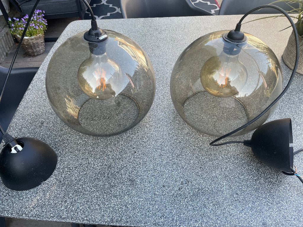Ikea Hanglamp 2 x met lamp, Ophalen of Verzenden
