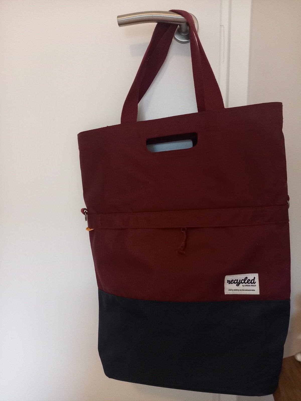 Recycled Shopper / fietstas - Bordeauxrood & Zwart, Ophalen, Gebruikt, Overige kleuren, Shopper