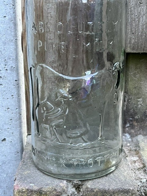 vintage melkfles glas, Ophalen