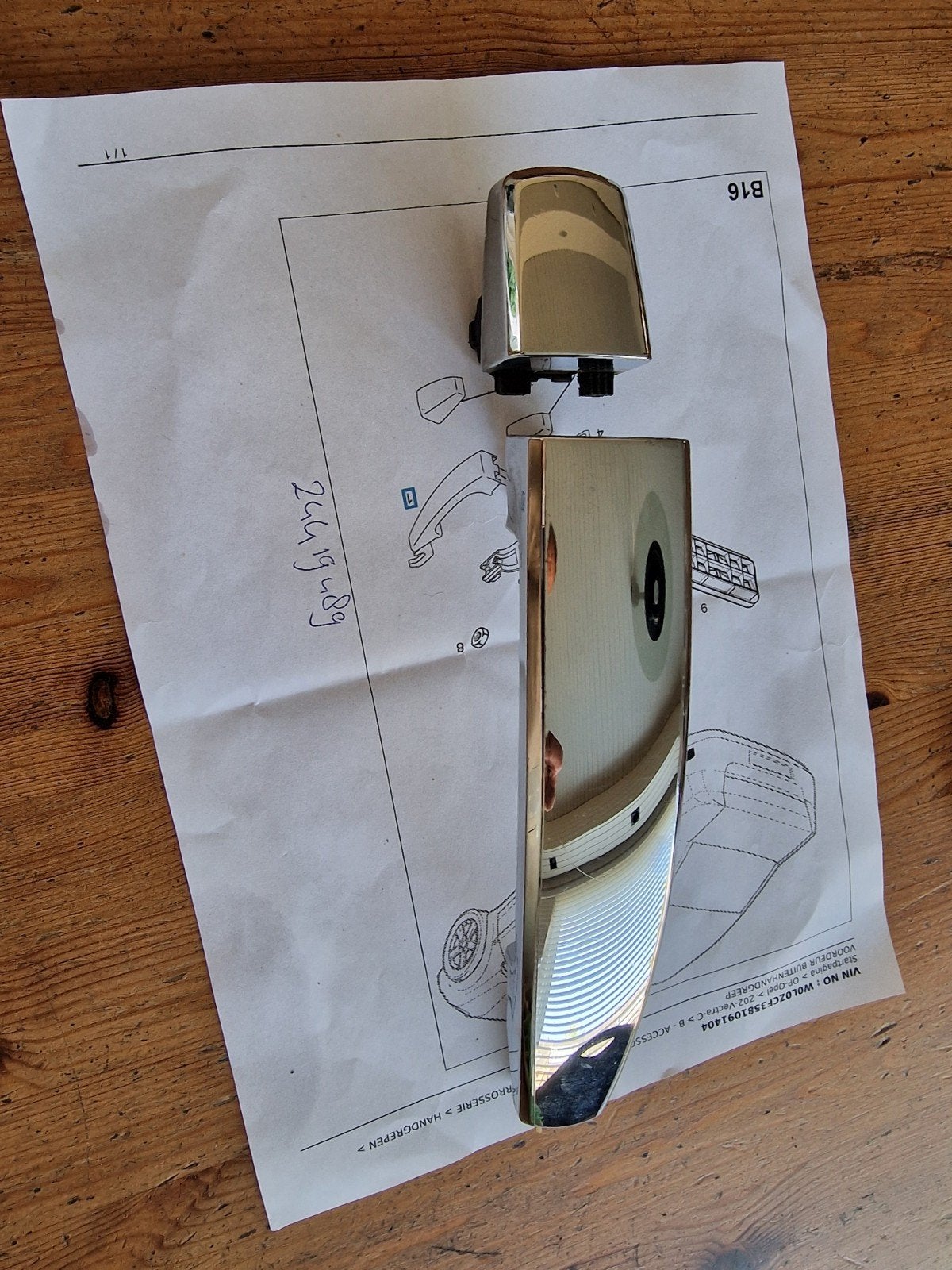 Deurgreep Opel Vectra C 24419489 Chroom, Gebruikt, Opel, Ophalen of Verzenden, Voor
