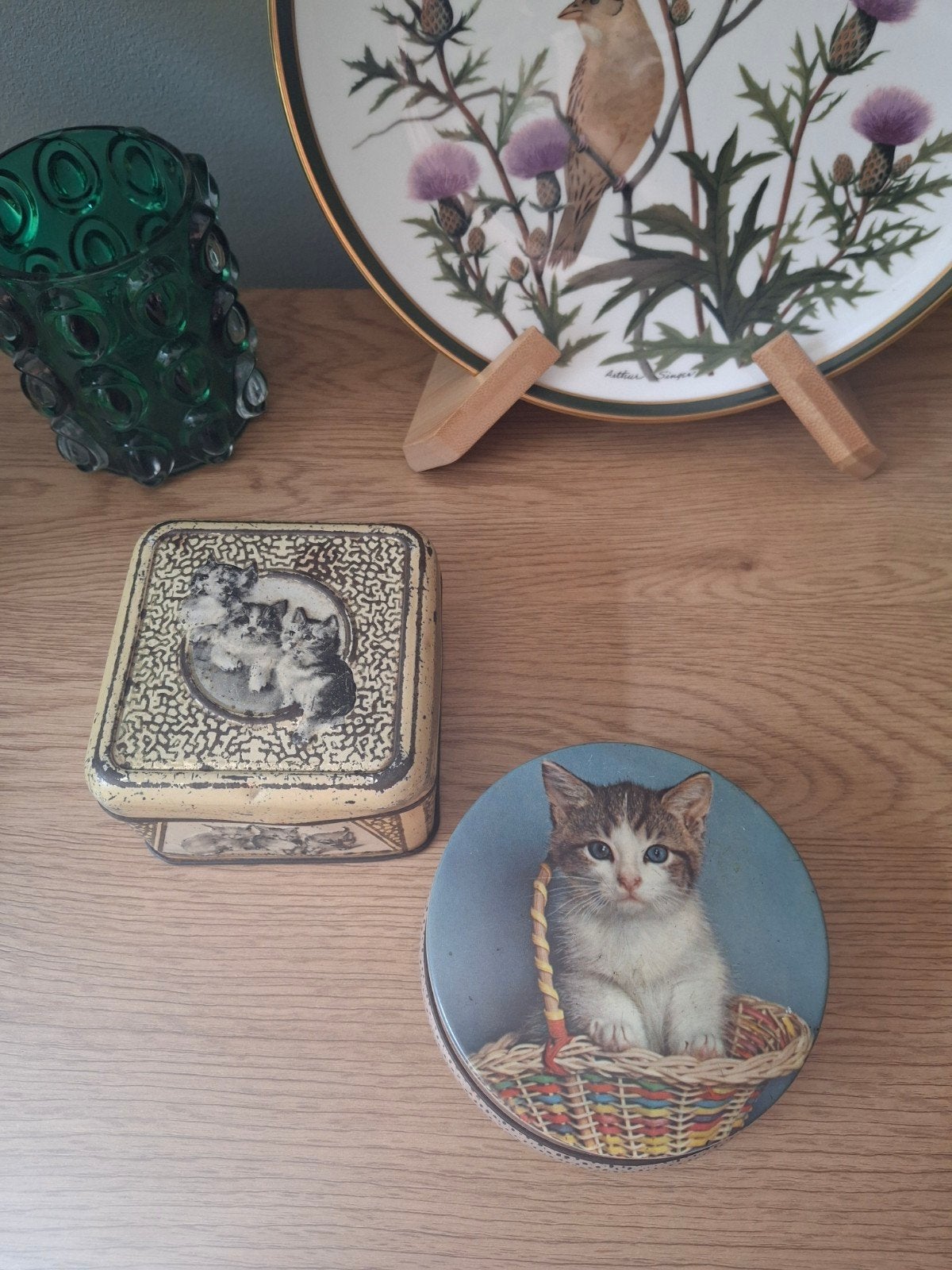 2 Vintage Katten Poezen Toffee Blikjes, Ophalen of Verzenden