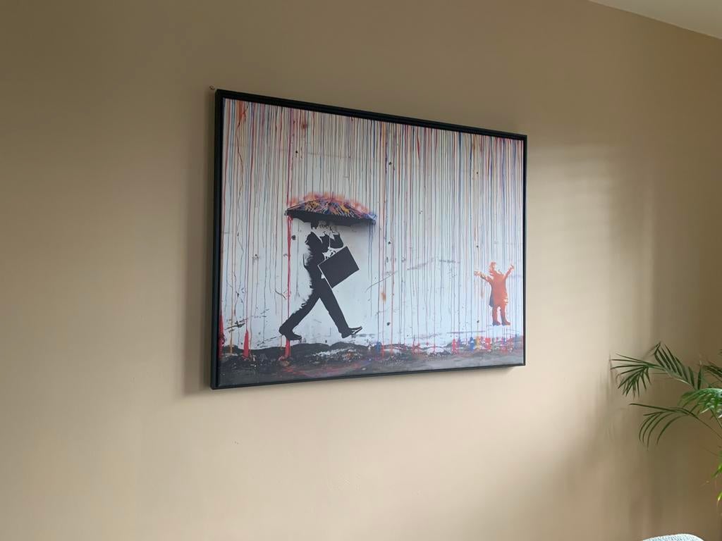 Banksky: canvas met schilderijframe, Ophalen