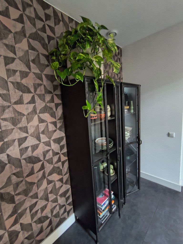Metalen vitrinekast - industrie | industriële style, Huis en Inrichting, Ophalen, Met deur(en), 50 tot 100 cm, Zo goed als nieuw