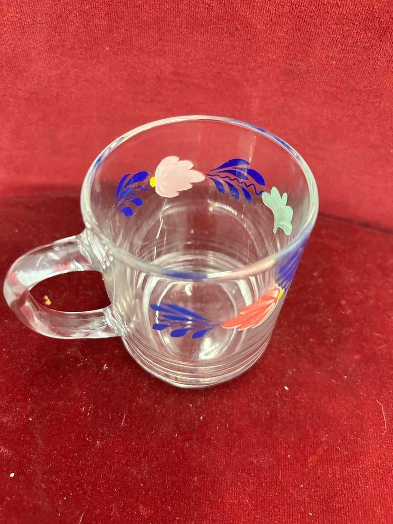Boerenbont theeglazen, Huis en Inrichting, Keuken | Servies, Glas of Glazen, Gebruikt, Div, Ophalen of Verzenden