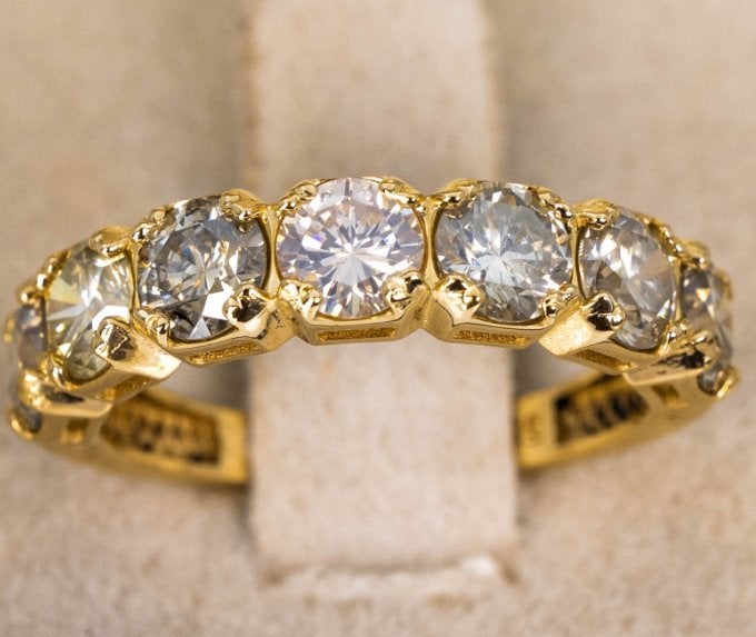 14k gouden ring – 2,37 ct natuurlijke diamant – GCI, Nieuw, Ophalen of Verzenden, 17 tot 18, Met edelsteen