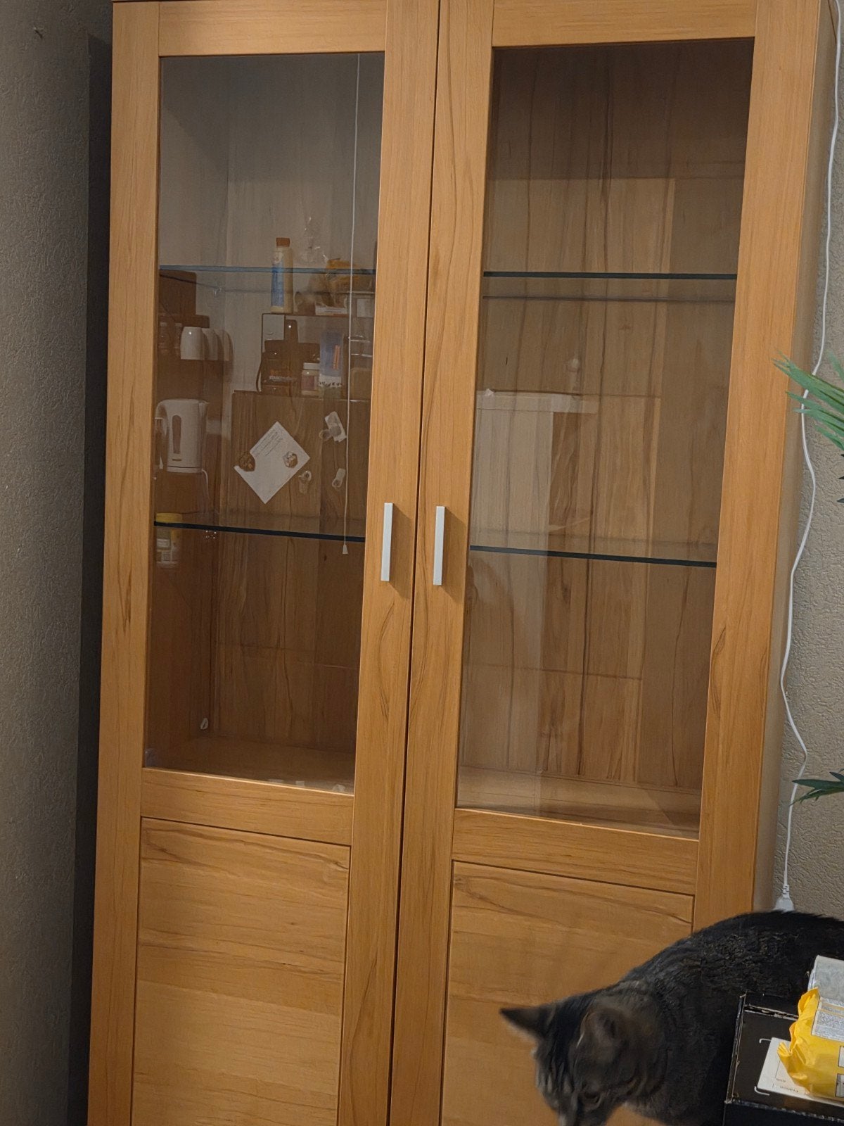 Vitrinekast *MOET SNEL WEG*, Ophalen, Glas, 50 tot 100 cm, 150 tot 200 cm