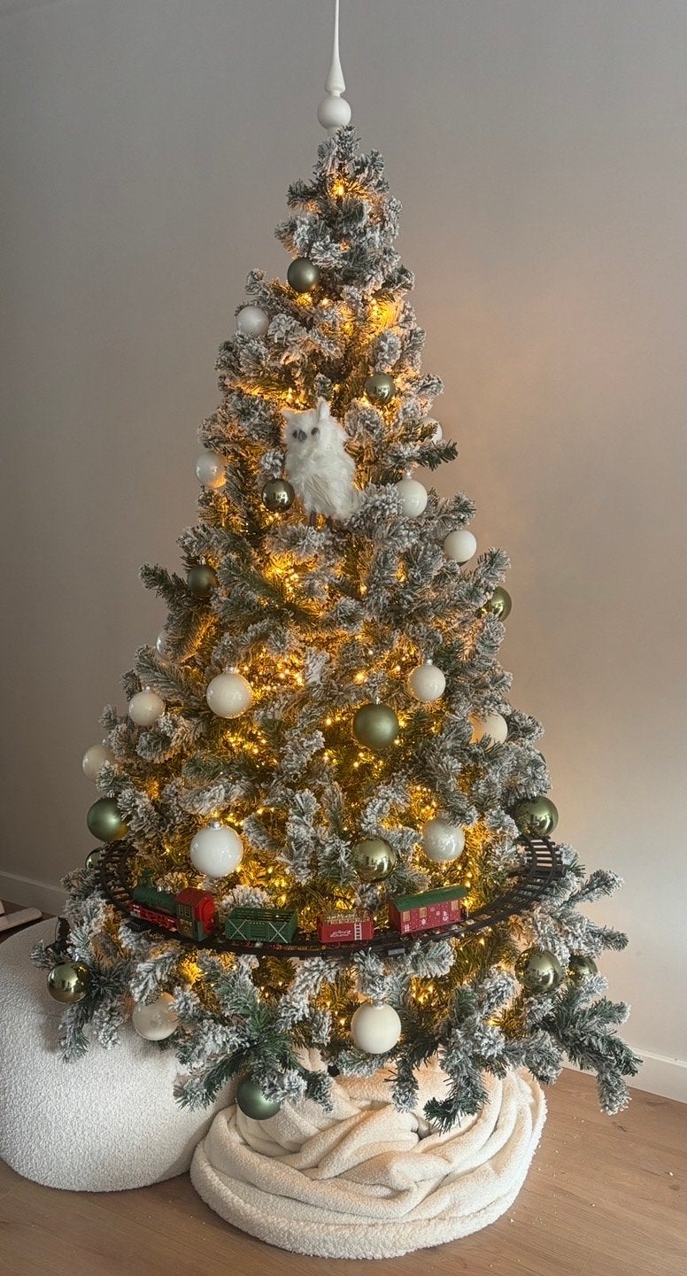 Witte kunst kerstboom van 180 cm intratuin, Diversen, Kerst, Ophalen, Zo goed als nieuw