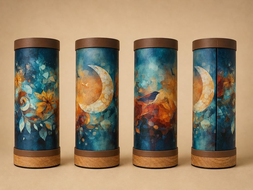 Unieke Handgemaakte Designlamp met Draaibaar Motief, Ophalen of Verzenden