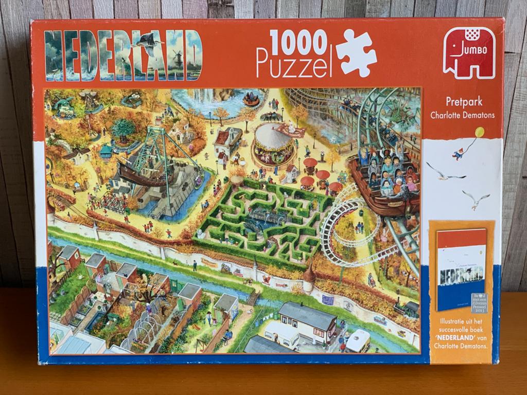 Charlotte Dematons puzzel 1000 stukjes.Pretpark Efteling, Ophalen of Verzenden, 500 t/m 1500 stukjes, Gebruikt, Legpuzzel