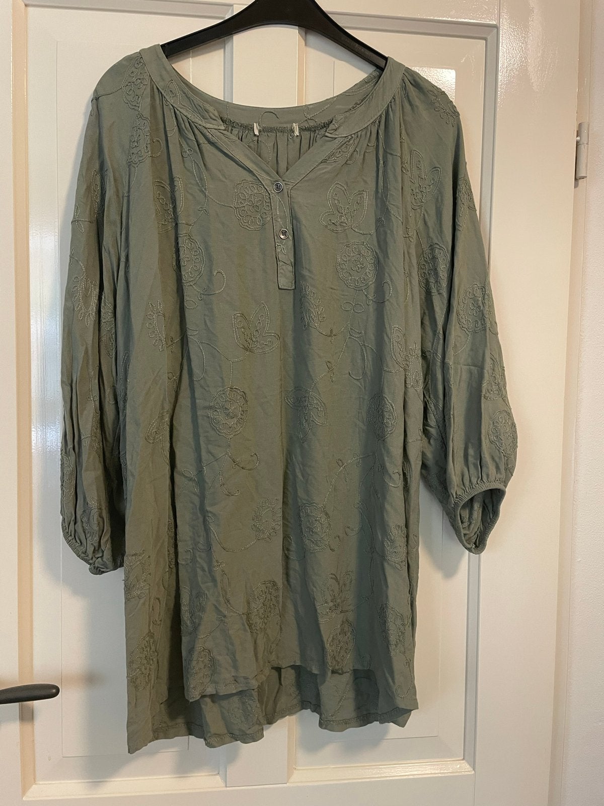 Kaffe katoenen tuniek jurk maat 52, Verzenden, Zo goed als nieuw, Groen, Jurk