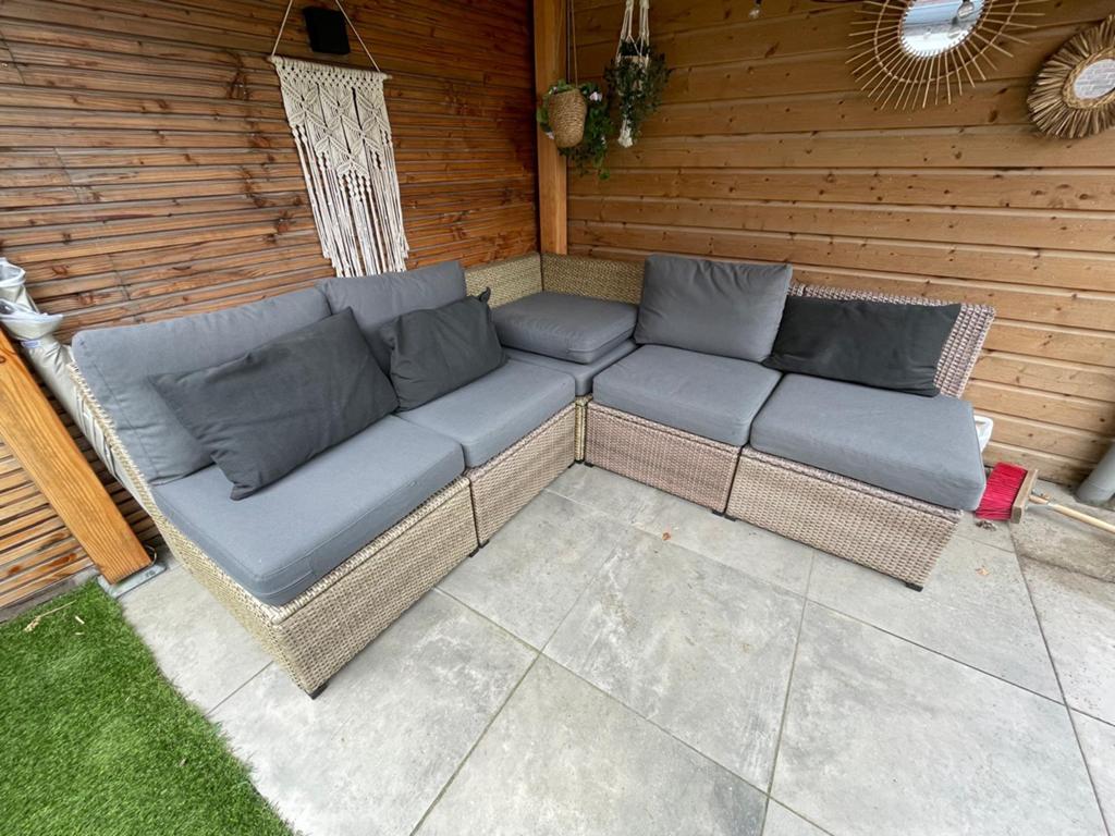 Loungeset solleron incl. kussens, Tuin en Terras, Tuinsets en Loungesets, Zo goed als nieuw, Loungeset, Kunststof, 6 zitplaatsen