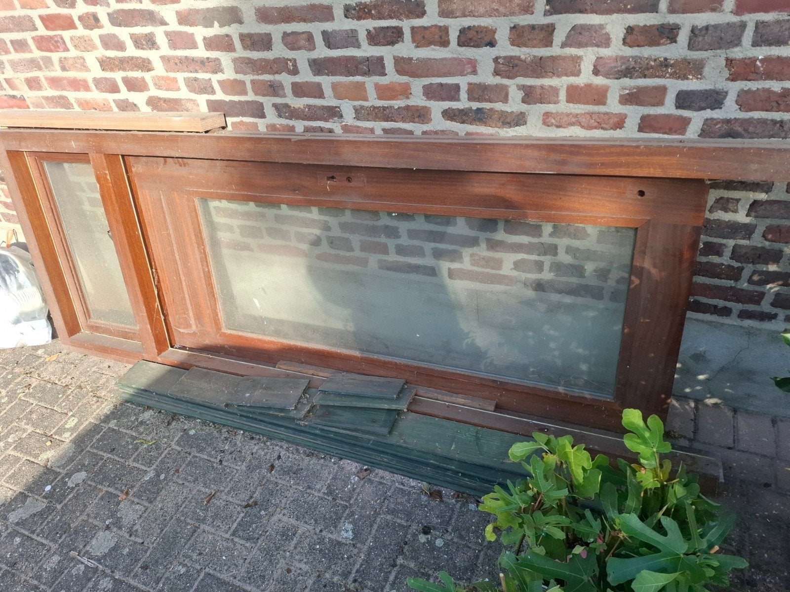 Buitendeur met glas en kozijn, Doe-het-zelf en Verbouw, Gevelraam of Ruit, Gebruikt, 120 tot 160 cm, Ophalen of Verzenden