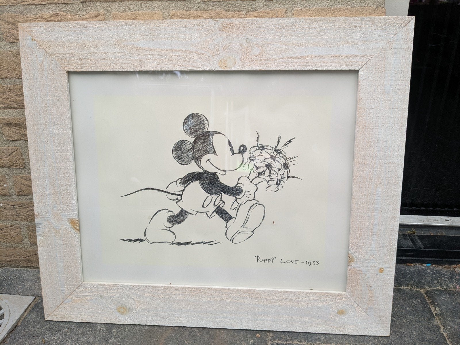 Mickey Mouse schilderij 65x55 cm, Gebruikt, 50 tot 75 cm, Ophalen of Verzenden, 50 tot 75 cm