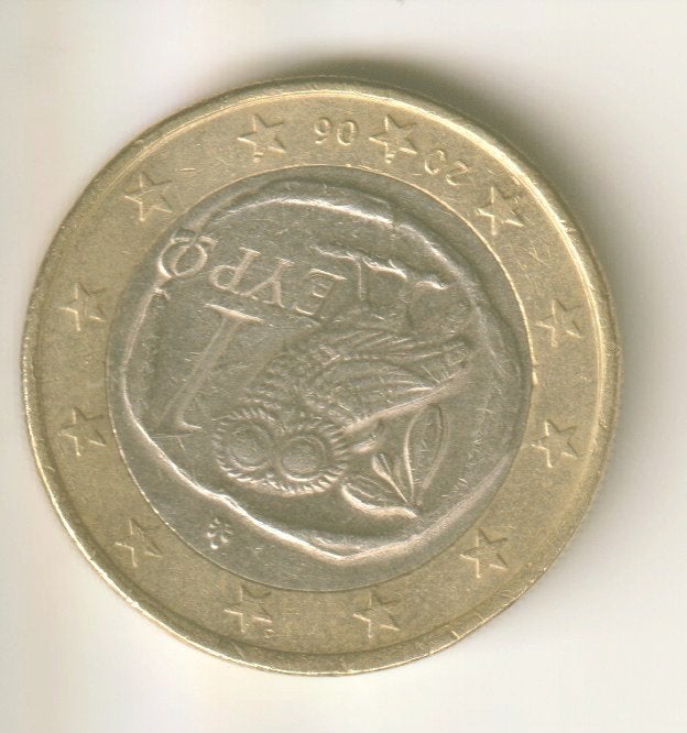 1 euro 2006 griekenland, Postzegels en Munten, Verzenden, Griekenland, 2 euro