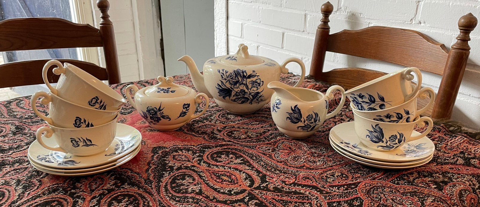 Een antiek zesdelig servies van de Sfinx Maastricht, Ophalen of Verzenden