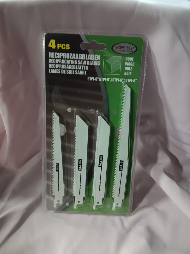 Nieuwe Reciprozaagbladen Set 4 stuks - HOUT, Ophalen of Verzenden, Nieuw, Reciprozaag, Höfftech Germany