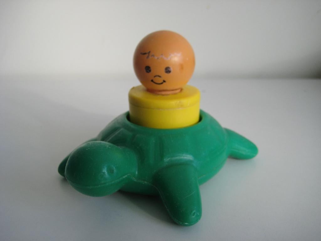 Fisher Price badspeelgoed schildpad, poppetje+theekan 1974, Ophalen of Verzenden, Gebruikt