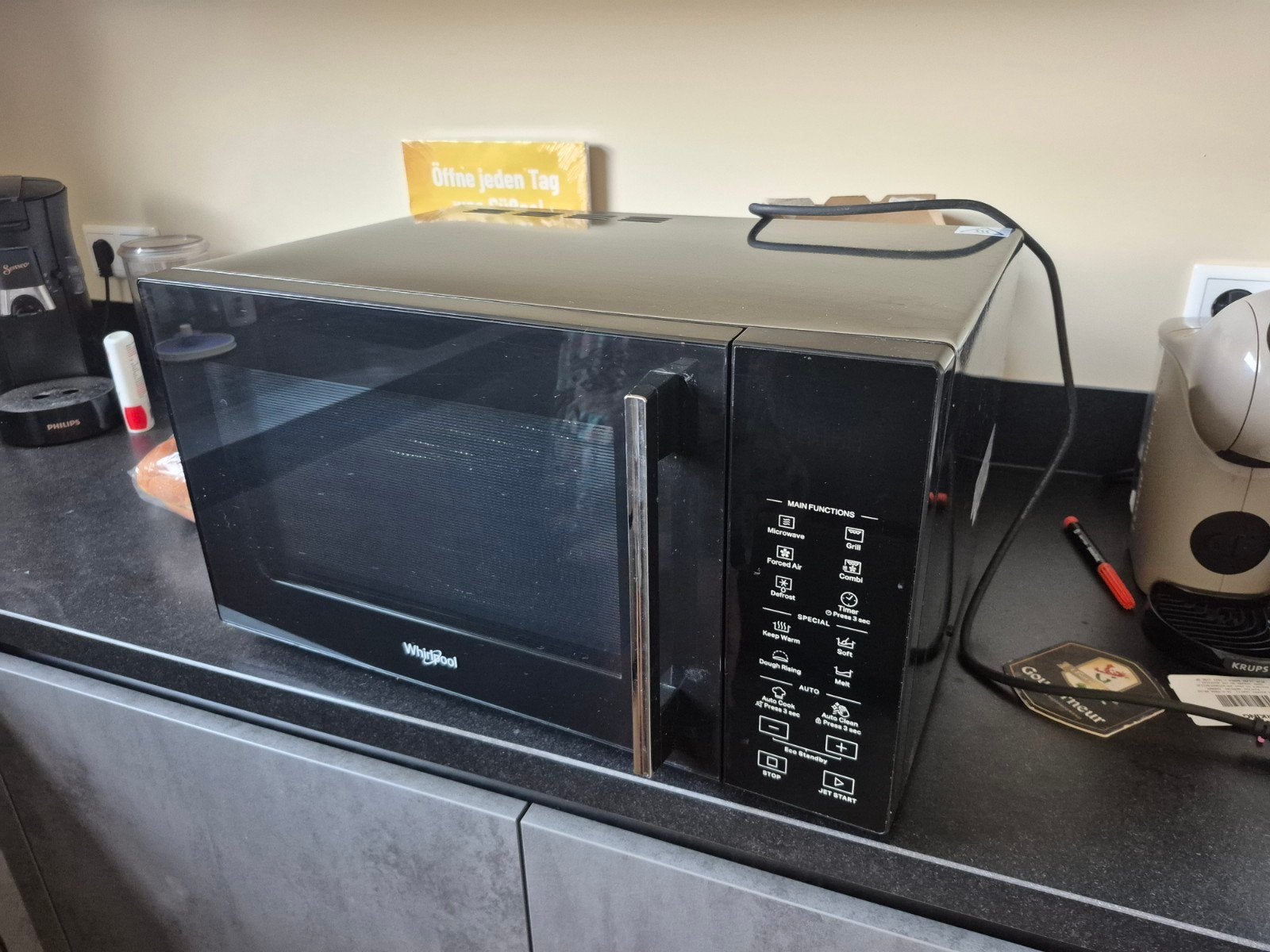 Whirlpool combi magnetron, Witgoed en Apparatuur, Ophalen, Combimagnetron, Gebruikt, Draaiplateau