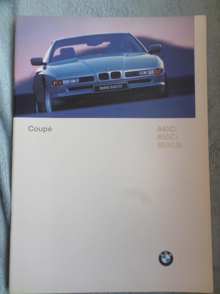 BMW 840 & 850 Ci & Csi 1996 Brochure, Boeken, Auto's | Folders en Tijdschriften, Zo goed als nieuw, BMW, Ophalen