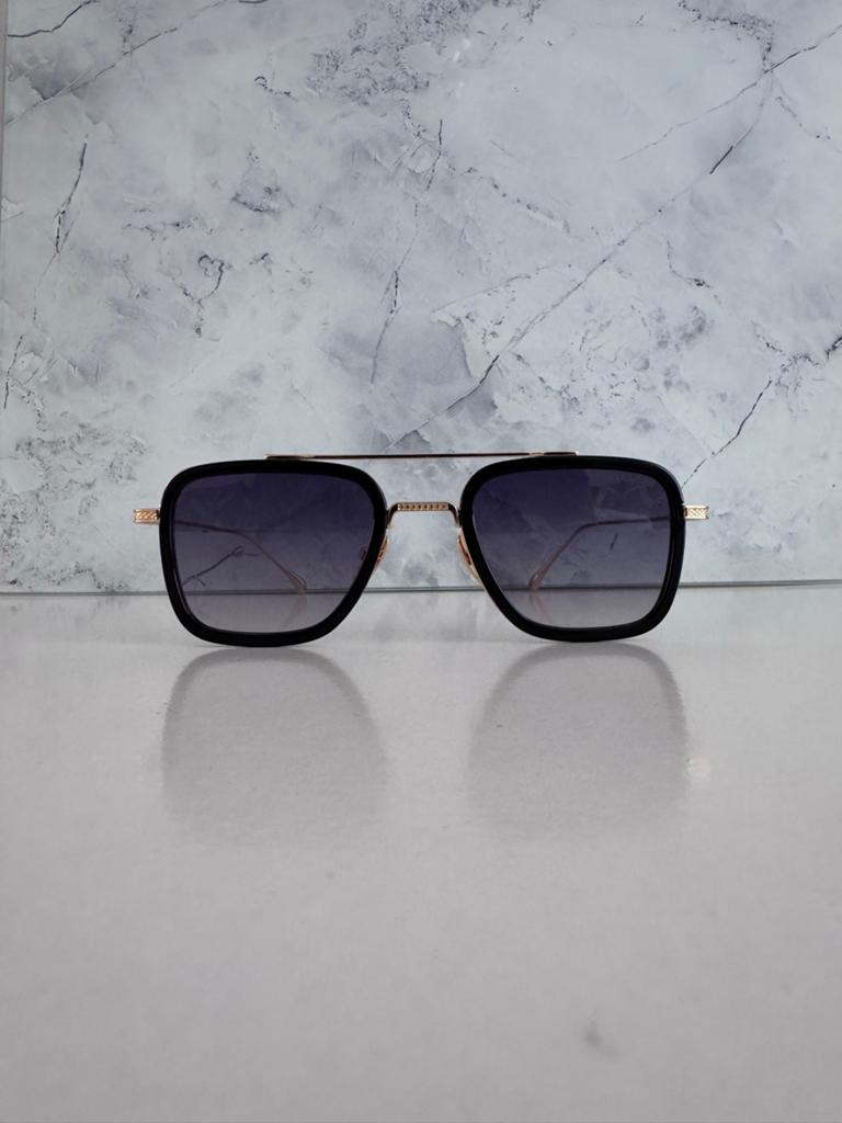 Dita Flight 006 Goud/Grijs zonnebril, Overige merken, Zonnebril, Zwart, Nieuw