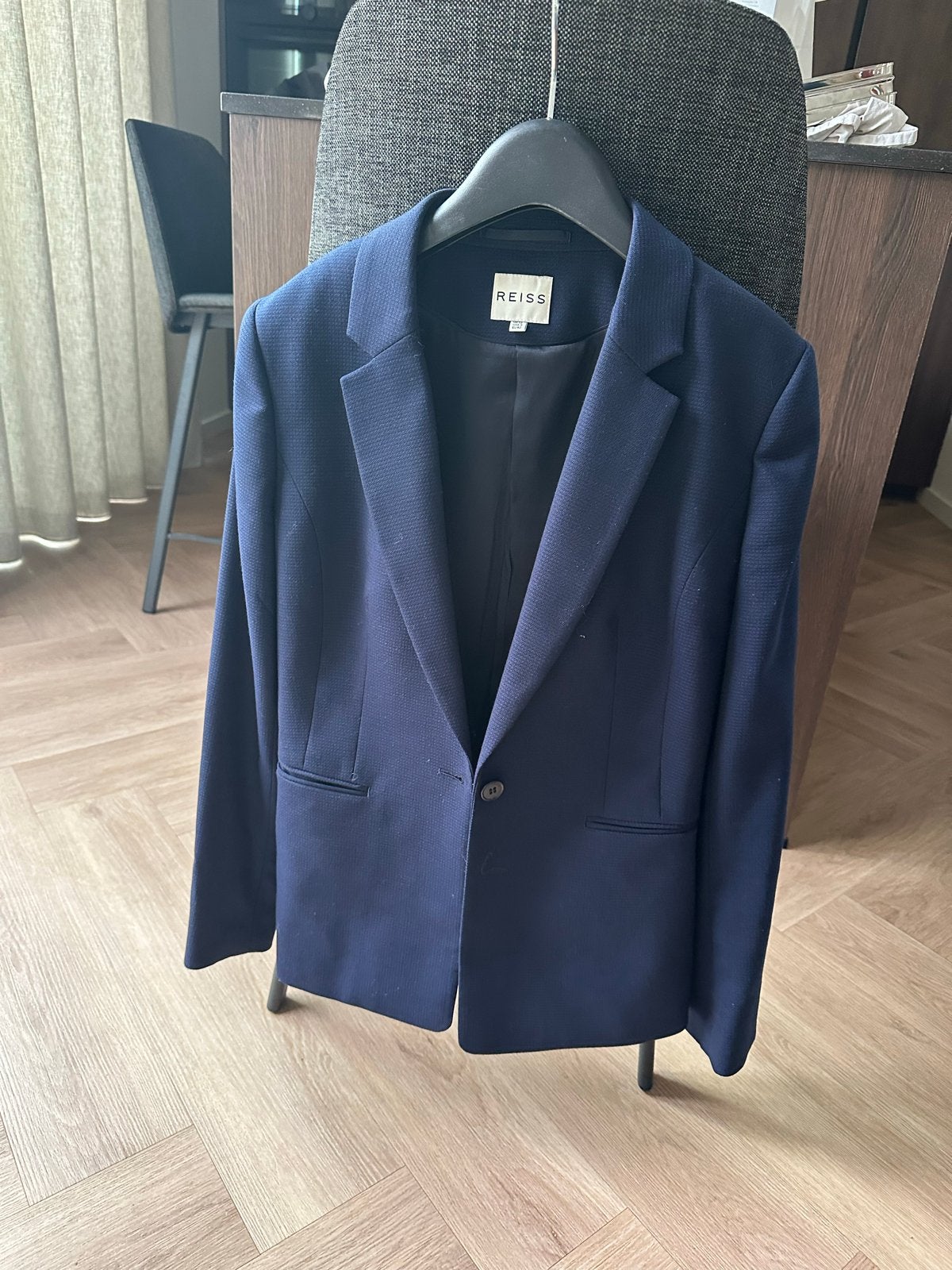 Reiss Donkerblauw Jasje en Rok Set - Maat M, Maat 38/40 (M), Kostuum of Pak, Blauw, Ophalen of Verzenden