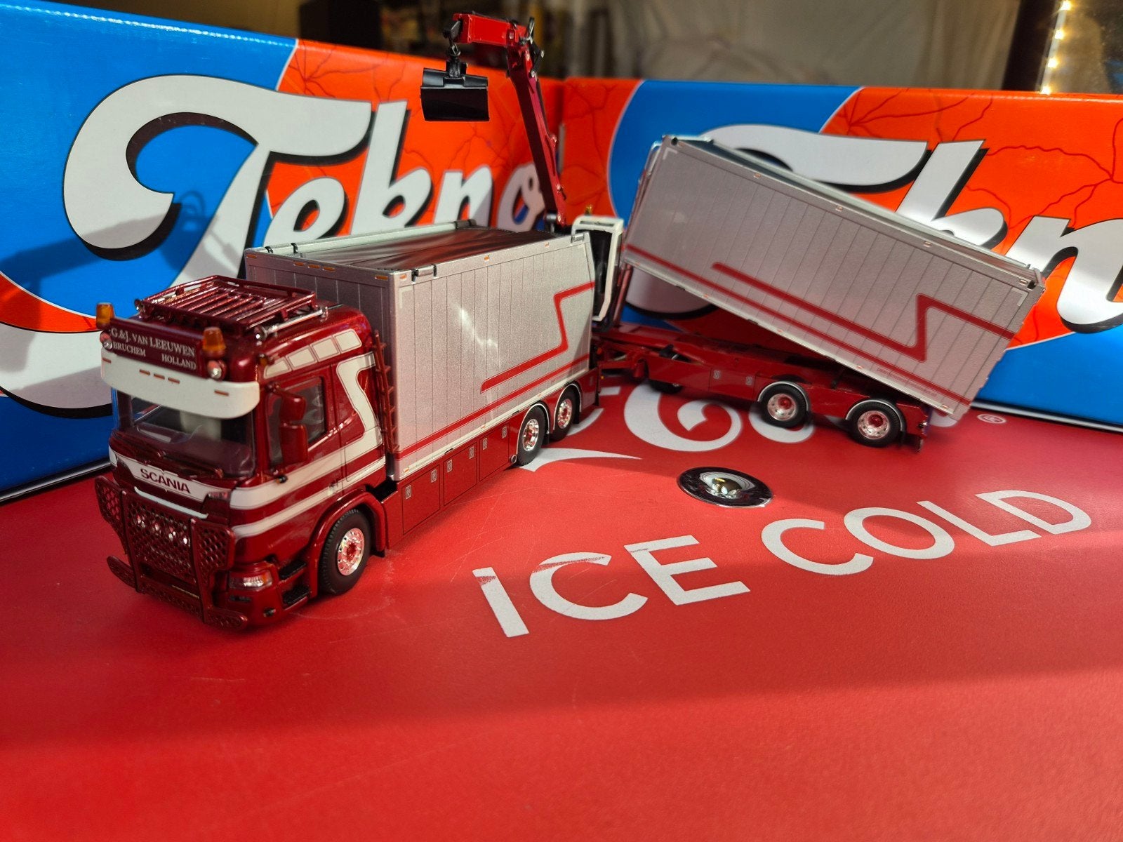 Tekno Scania G&J van Leeuwen, Ophalen of Verzenden, Zo goed als nieuw, Bus of Vrachtwagen, Tekno