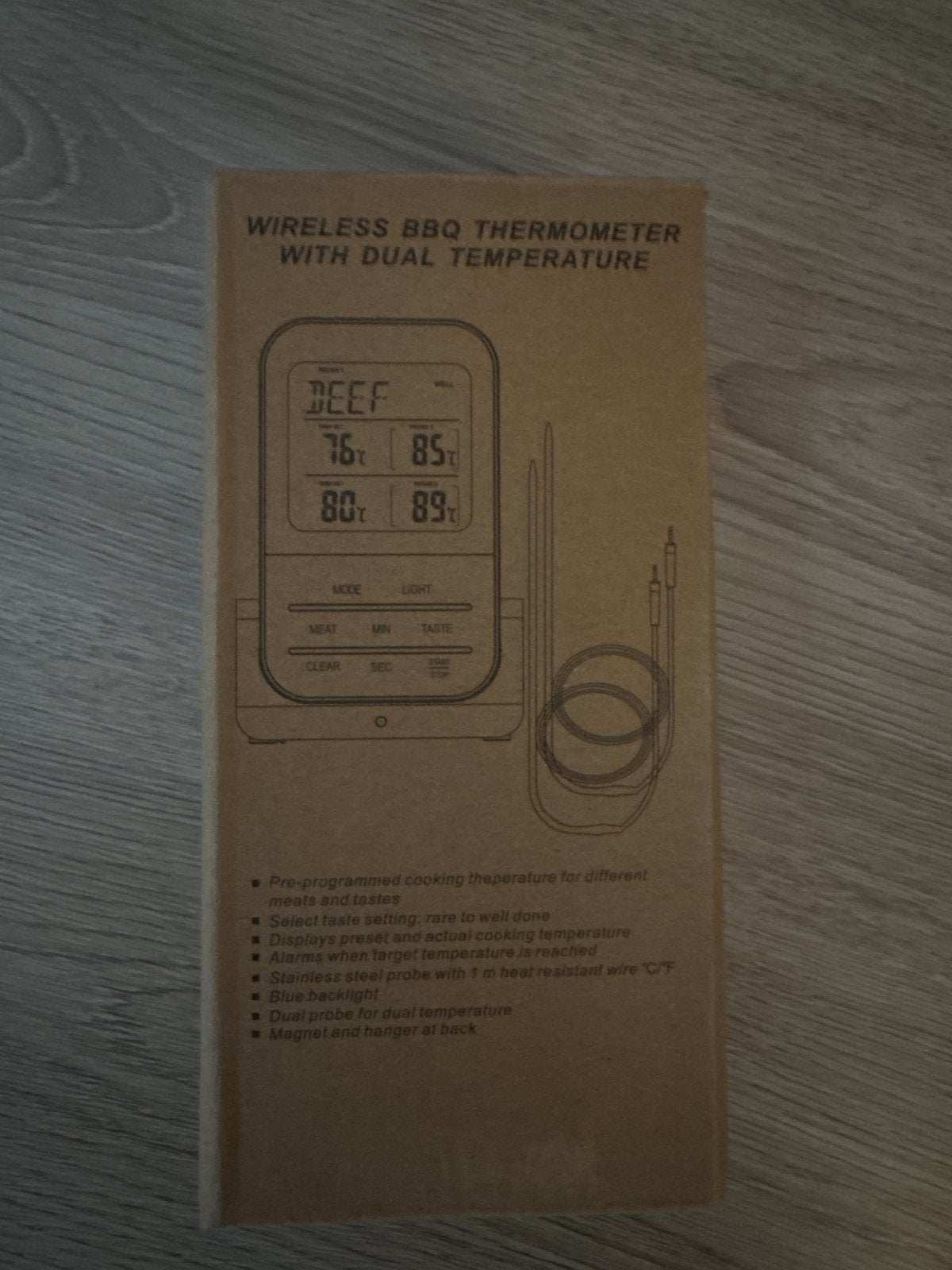 Draadloze BBQ Thermometer met Dubbele Temperatuur, Ophalen of Verzenden, Nieuw