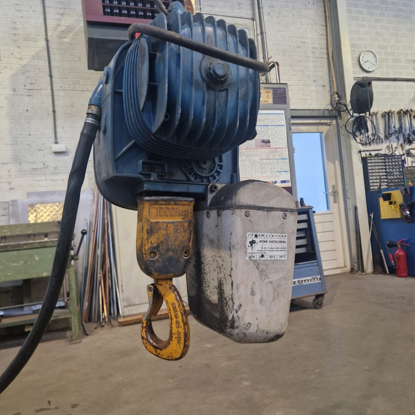 Demag elektrische takel 1000kg met 2 ton loopkat, Ophalen, Gebruikt, Elektrisch