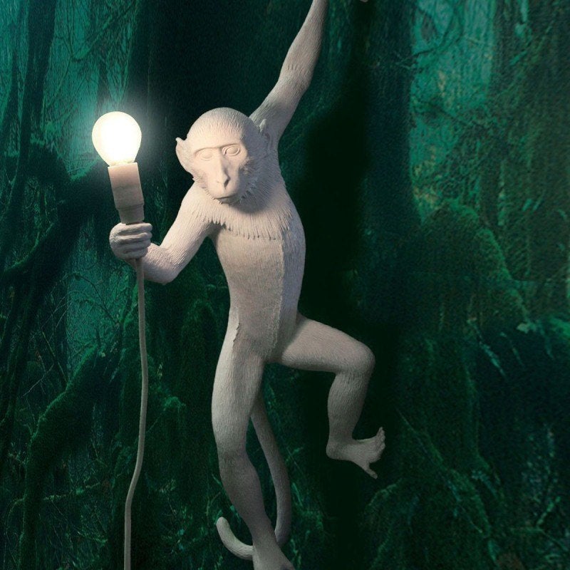 Prachtige originele Seletti Aap Lamp (wit) - scherpe prijs!, Ophalen, Steen/keramiek, Met schakelaar, Overige typen