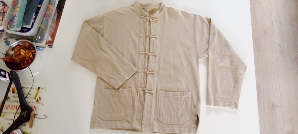 Jasje 100% katoen. Mao boordje - Azië stijl.  maat M = 38-40, Kleding | Dames, Maat 38/40 (M), Beige, Ophalen of Verzenden, Jasje