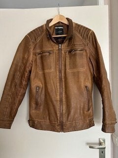 Desigual leather look jas heren, Kleding | Heren, Jassen | Winter, Desigual, Bruin, Maat 48/50 (M), Ophalen of Verzenden