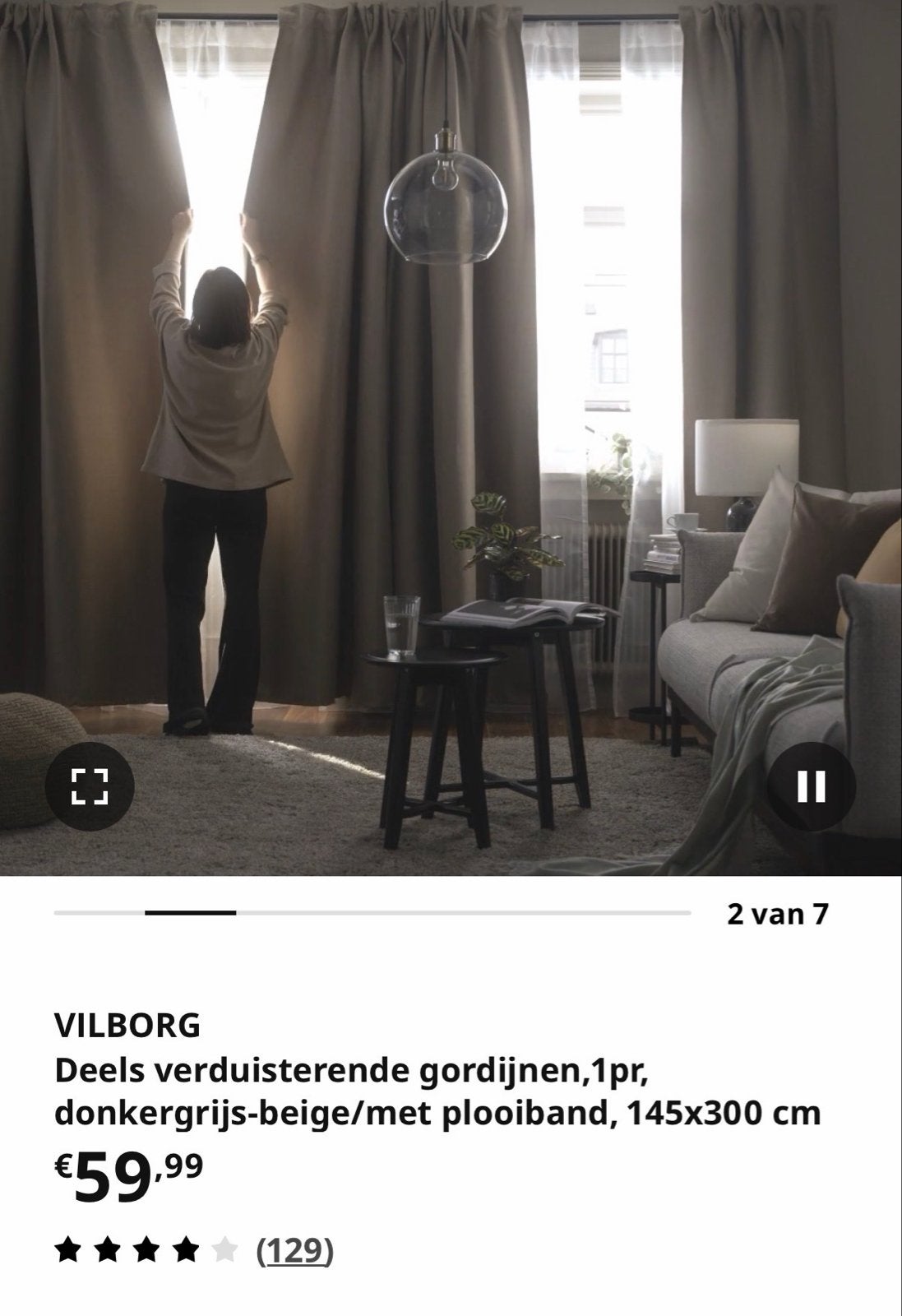 5x paar Stenfrö vitragegordijnen (grijs) + gratis Vilborg, Ophalen, Vitrage, Polyester, Lichtdoorlatend