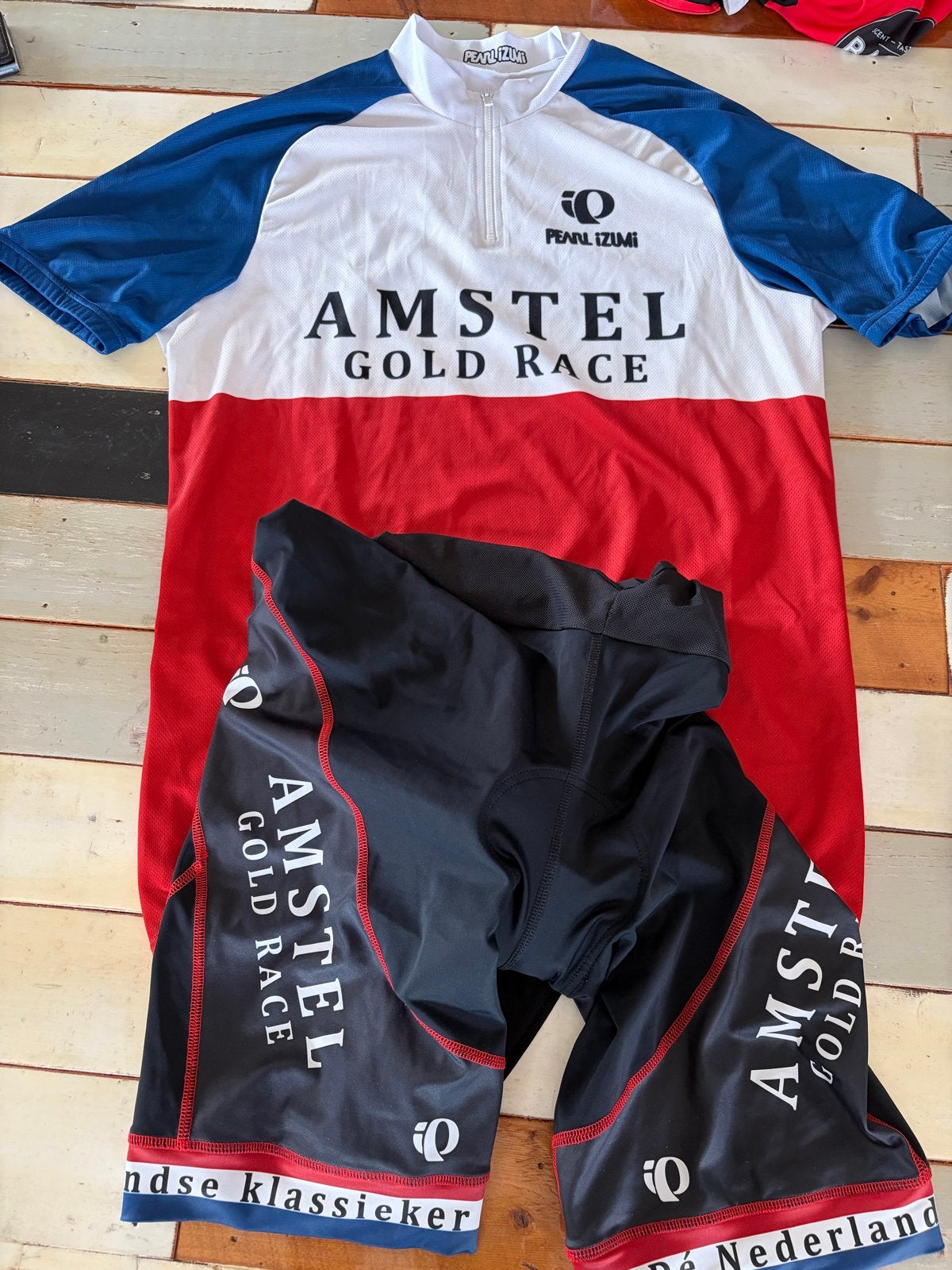 Wielertenue Amstel Gold Race XL - Shirt en Broek, Sport en Fitness, Wielrennen, Ophalen of Verzenden, Gebruikt, Kleding