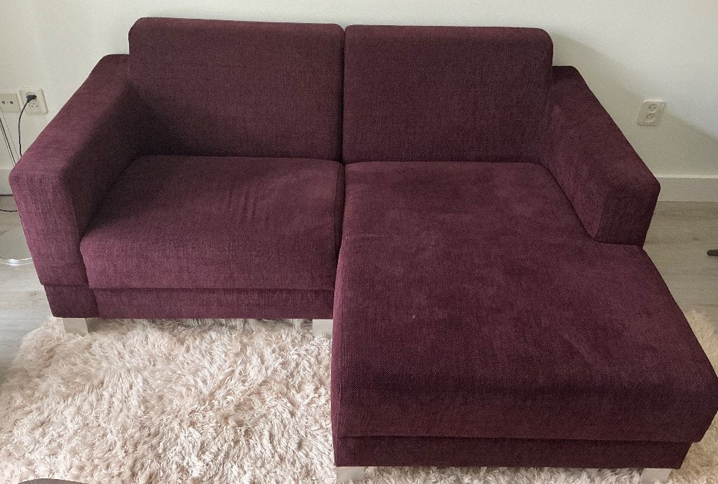 Bank 2 zits chaise longue, Huis en Inrichting, Banken | Bankstellen, Ophalen, 125 tot 150 cm, Tweepersoons, Zo goed als nieuw