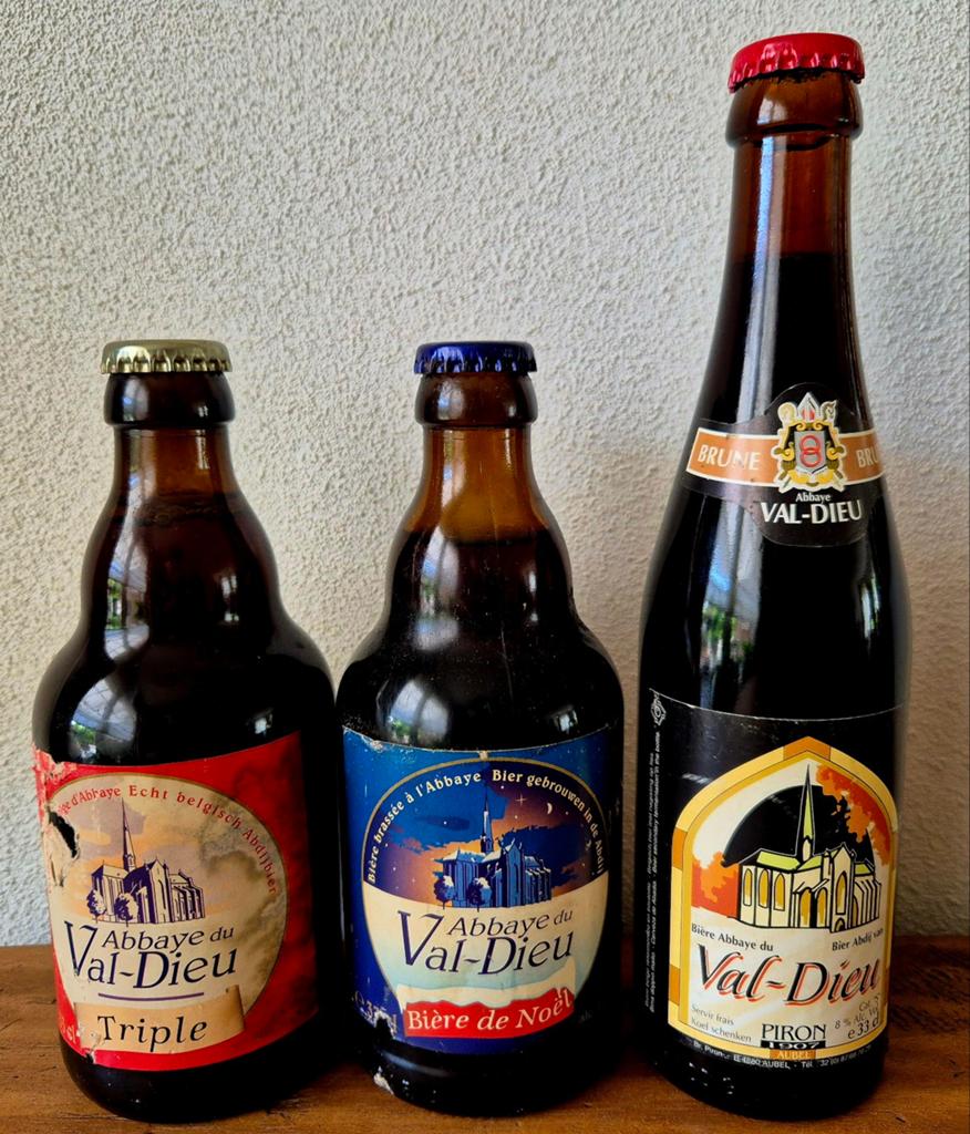 Oude aparte 0,33 cl volle flessen VAL-DIEU abdij Verzamelaar, Ophalen of Verzenden, Zo goed als nieuw, Flesje(s), Overige merken
