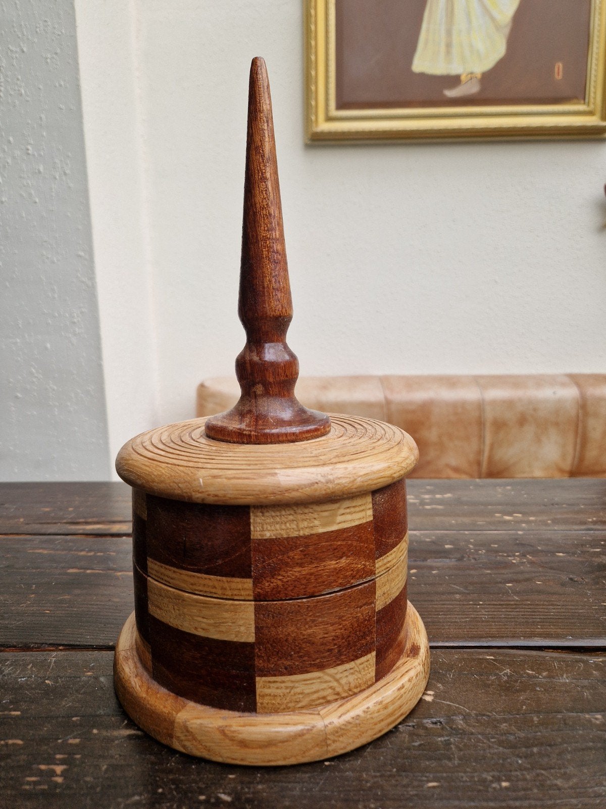 Vintage bijzonderen houten tabakspot., Ophalen of Verzenden